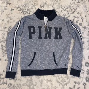 VS Pink Black & Gray Quarter Zip XS